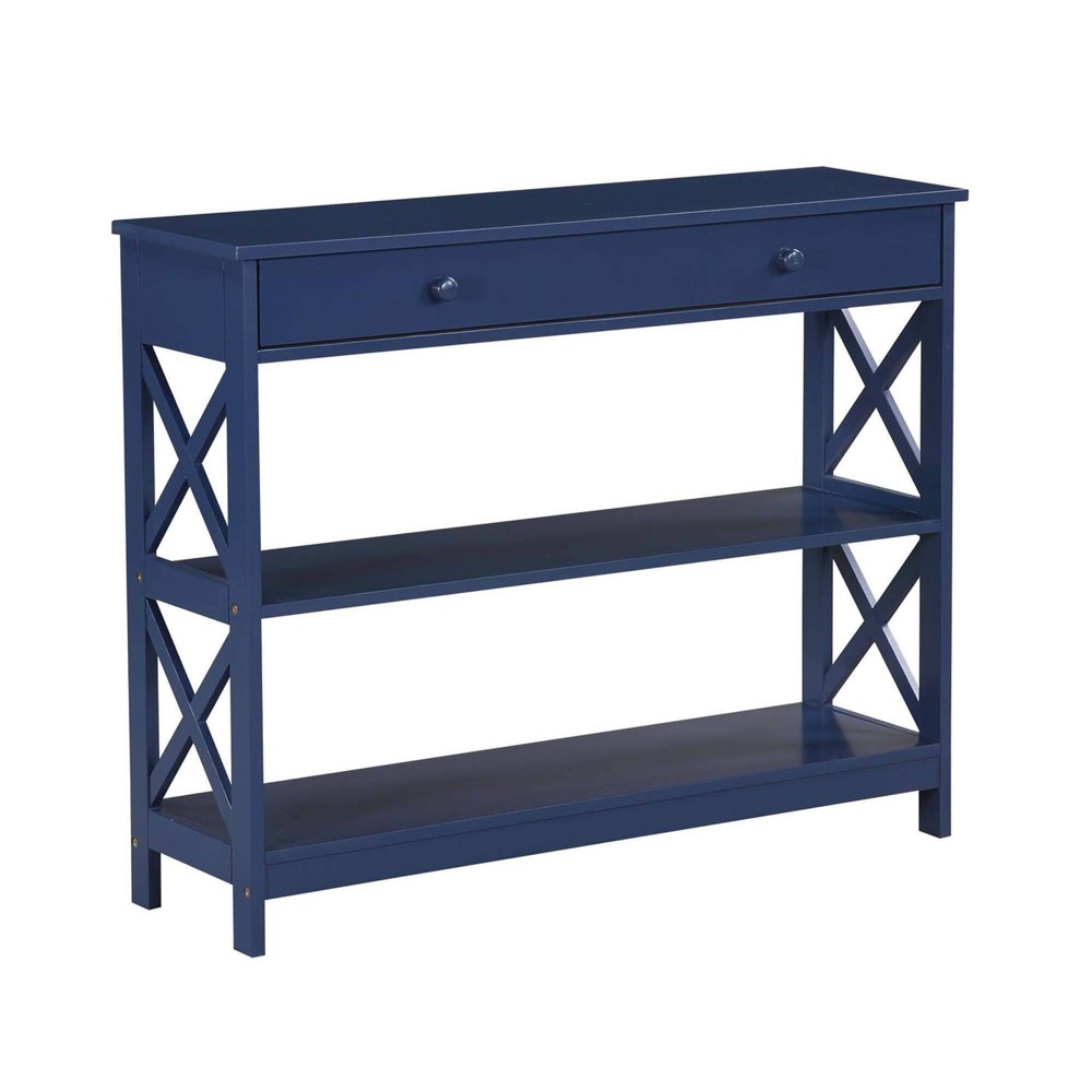 Photos - Coffee Table Breighton Home Xavier Console Table with Open Shelves and Drawer Cobalt Blue