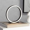 360 Lighting Looped Ring 10" High Small Modern Accent Table Lamp LED Black Metal Single White Shade Living Room Bedroom Bedside Nightstand House - image 2 of 4