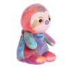 Aurora Small Figgy Sloth Jammies Vibrant Stuffed Animal Rainbow 8" - 3 of 4