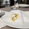 Unique Bargains Napkin Rings Double Ginkgo Leaf Stainless Steel Gold Tone 1 Pc - 3 of 3