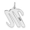 Black Bow Jewelry 14k White Gold, Madison Collection LG Classic Script Initial M Pendant - 3 of 4