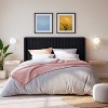 Velvet Upholstered Bed with Wingback Headboard, No Box Spring Needed - 2 of 4