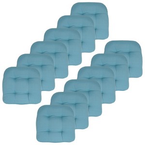 Patio Cushions Outdoor Chair Pads Thick Fiber Fill Tufted 19" x 19" by Sweet Home Collection® - 1 of 4
