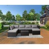 8 Pieces Outdoor Patio Sofa Sets All Weather Weaving Sectional PE Rattan Wicker Patio Conversation Set w/ Storage Table - 2 of 4