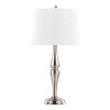 LumiSource (Set of 2) Sawyer 30" Contemporary Table Lamps Brushed Nickel and White Linen - 2 of 4
