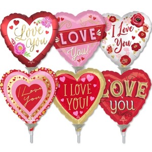 LoonBalloon  4 Inch Love Stick Value Pack Balloons (30 Pack) - Pre-Inflated - 1 of 2