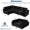 Acekool 134" Modular Sectional Sofa, 4-Seat L-Shaped Velvet Couch with High-Density Cushions, Upholstered Cloud Sofa,Black - 2 of 4