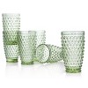Gibson 6 Piece Hobnail Handmade Glass Tumbler Set in Tinted Green - 4 of 4