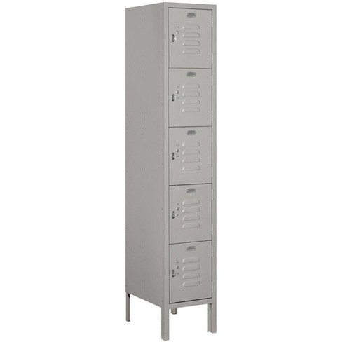 Salsbury Industries 65155GY-U Five Tier Box Style 12-Inch Wide 5-Feet High 15-Inch Deep Unassembled Standard Metal Locker, Gray - image 1 of 2