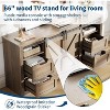 Farmhouse TV Stand for Up to 70in TVs, 66in Large TV Cabinet Entertainment Center Console Table with Adjustable Shelf Sliding Barn Doors,4 Drawers - 3 of 4