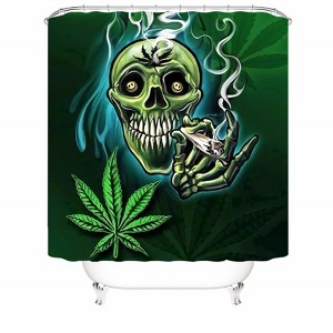 Smoking Skull Shower Curtains for Bathroom Waterproof Fabric Bath Curtain Durable Soft Stylish Bathroom Decor 72x72 Inch - 1 of 1