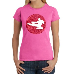 LA Pop Art Women's Word Art T-Shirt -Types of Martial Arts - 1 of 4