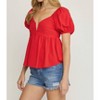 Women's Bubble Sleeve Babydoll Top - entro - 2 of 4