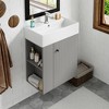 Vynxaria 21.6" Bathroom Vanities Gray Floating Vanity with Ceramic Basin & Left Side Storage 26.4"H - 2 of 4