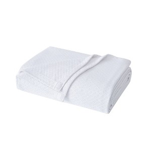 Full/Queen Deluxe Woven Cotton Bed Blanket White - Charisma