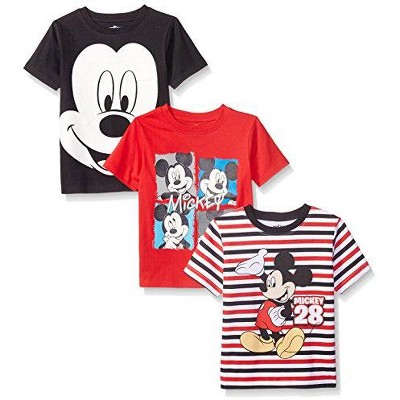 Disney Boy's 3-Pack Mickey Mouse 28 Short Sleeve Graphic Tee Set for toddler
