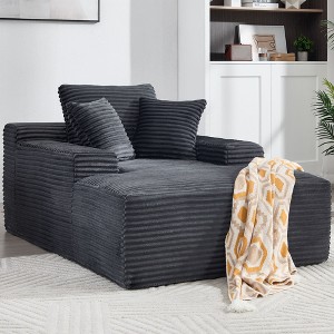 NicBex Modern Velvet Oversized Armrest Sofa Futon Couch with Soft Pillows,Comfortable Sleeper Sofa for Living Room,Apartment - 1 of 4
