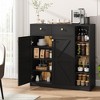 42" Shoe Storage Cabinet with Doors & Drawers, 4-Tier Shoe Rack Organizer with Adjustable Shelves & Stable Base for Entryway or Front Door - 4 of 4