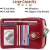 FATMOON Small Women’s Genuine Leather Wallet - RFID Blocking with 7 Card Slots & Zipper Coin Pocket ID Window,for Daily,Travel & Shopping - 4 of 4