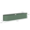 Gulches 7.9' x 2' x 1.4' Green Raised Garden Bed, Metal Planter Box with Safety Edging for Flowers and Vegetables - 4 of 4