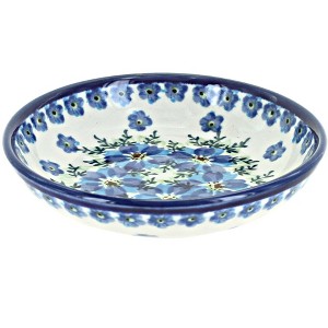 Blue Rose Polish Pottery 1950 Zaklady Small Shallow Dish - 1 of 1