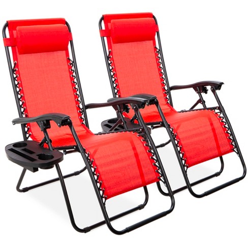 Best Choice Products Set Of 2 Adjustable Zero Gravity Lounge Chair Recliners For Patio Pool W Cup Holders Target