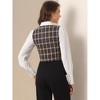 Allegra K Women's Plaid Vintage Steampunk Waistcoat Suit Vest - 4 of 4