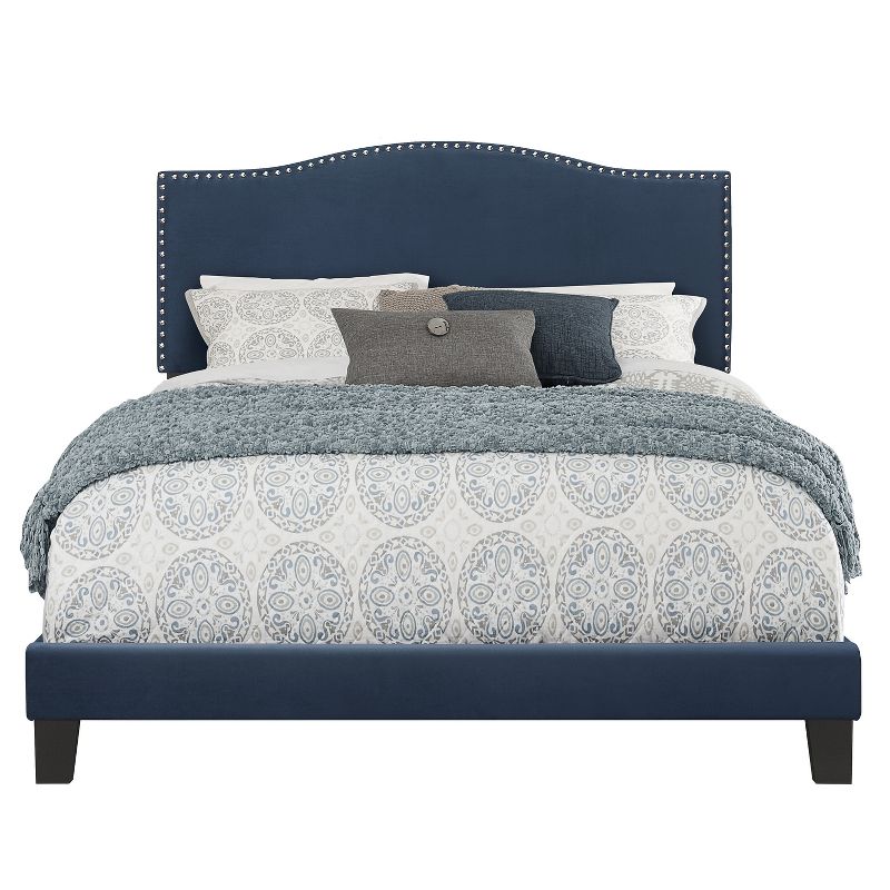 Queen Kiley Velvet Upholstered Bed Blue - Hillsdale Furniture, 6 of 13