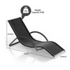 Set of 2 Outdoor Chaise Lounge Chairs - Adjustable Backrest & Headrest, All-Weather Poolside Recliners (Modern Black Design) - 3 of 4