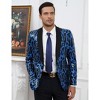 Coolmee Men's Shiny Sequin Blazer Jacket Stylish One Button Tuxedo Suit Jackets for Party Dinner Prom - 3 of 4