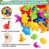 Etokfoks 57 Piece Counting Dinosaur Toy Set with 48 Dinosaurs 6 Sorting Bowls 2 Tweezers for Preschool Math and Color Learning - 4 of 4
