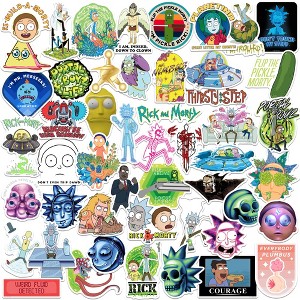Rick and Morty Trendy 50ct Vinyl Large Deluxe Stickers Variety Pack - 1 of 4