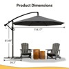 FONTOI 360° Rotation Outdoor Umbrella with Crank Handle, Rectangular Market Umbrella with 8 Ribs for Patio, Backyard, Gray, 114.17"*81.49"*114.17" - 3 of 4
