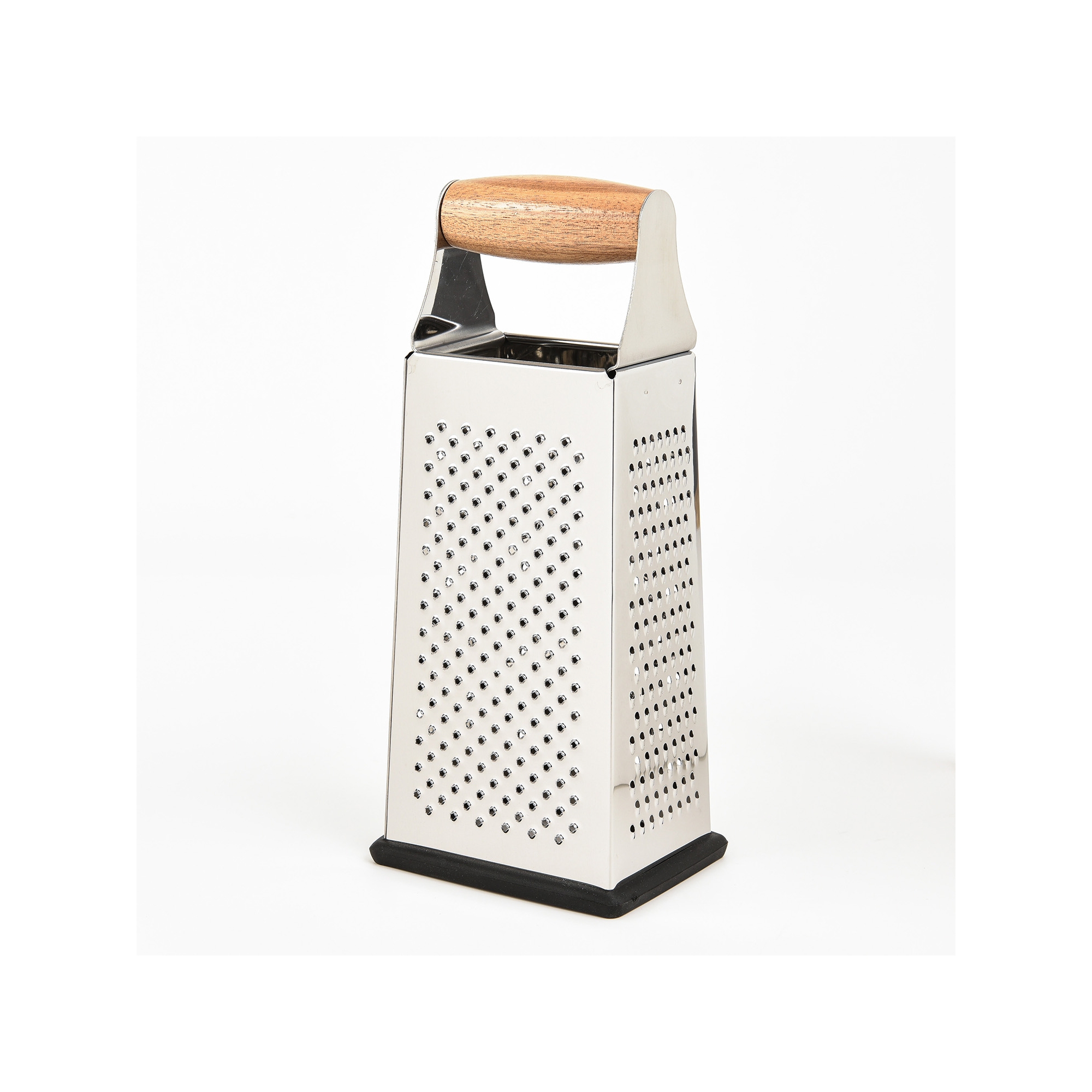 SharpChef 9" 4-Sided Cheese Grater with Acacia Handle, Stainless Steel, Rust Proof & Dishwasher Safe