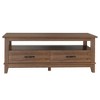 Farmhouse Coffee Table, Rectangle for Living Room, Center Table with 2 Drawers, Open Storage Shelf - 3 of 4