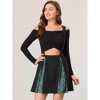 Allegra K Women's Plaid Zipper Removable Straps Overall Suspender Skirt - 2 of 4