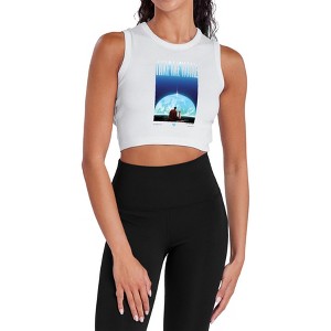 Women's Superman Krypto Earth Vertical Sleeveless Crop Top Tank - 1 of 4