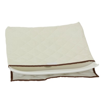 Natural Canvas Serveware Storage Box with Quilted Pouches