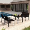 Costway 4 PCS Outdoor Wicker Patio Furniture Set with Heavy-Duty Galvanized Metal Frame Mix Brown/Black - 3 of 4