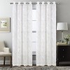 RT Designers Collection Faye Grommet Metallic Sheer Printed Doily Curtain Panel Pair 36" x 84" Taupe - 2 of 4