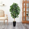 Nearly Natural 4.5-ft Ficus Artificial Tree in Black Metal Planter - 3 of 4