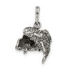 Black Bow Jewelry Sterling Silver Pisces the Fish Zodiac 3D Antiqued Pendant - 3 of 4