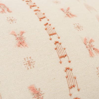 Ivory and Blush Oversized Striped Lumbar Throw Pillow