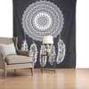 HomeRoots 92" X 84" Black And White Abstract Cotton Hanging Tapestry - 2 of 3