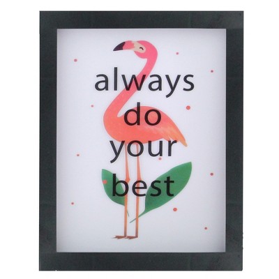 Northlight LED Lighted 'Always Do Your Best' Flamingo Framed Light Box 9" x 7"