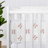 Sweet Jojo Designs Boy BreathableBaby Breathable Mesh Crib Liner Baseball Patch Red White - 4 of 4