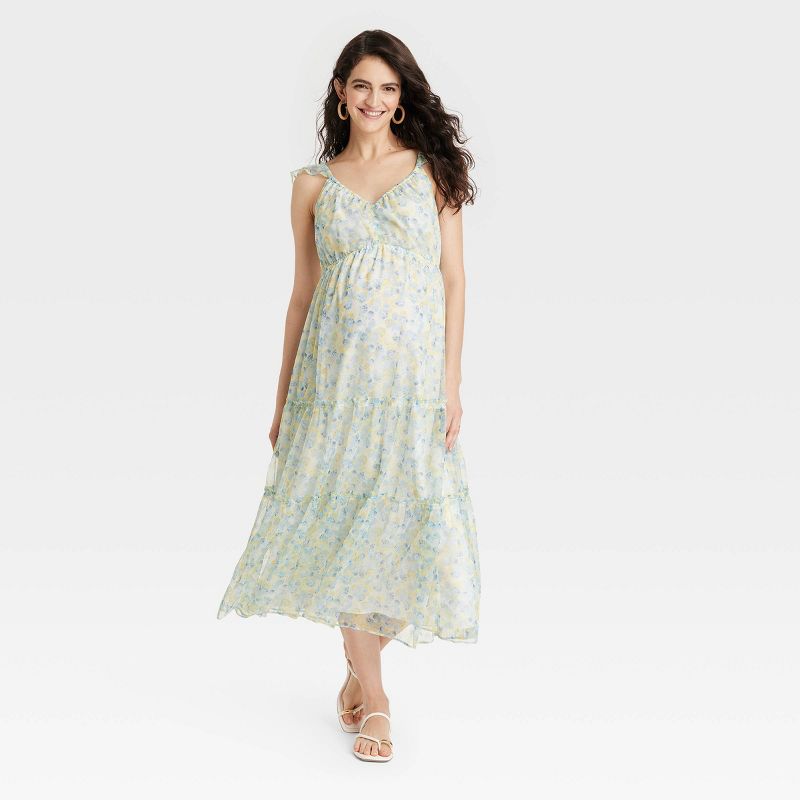 Flutter Sleeve Tulle Maxi Maternity Dress - Isabel Maternity by Ingrid & Isabel™, 1 of 4