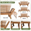 GDFStudio Webster Outdoor Expandable Acacia Wood 81" Sofa with Adjustable Sides and Cushions - 3 of 4