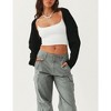 Women Open Front Cardigan For Women Long Batwing Sleeve Knitted Bolero Shrugs Casual Sweaters - 2 of 4