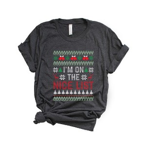 Simply Sage Market Women's I'm On The Nice List Short Sleeve Graphic Tee - 1 of 4